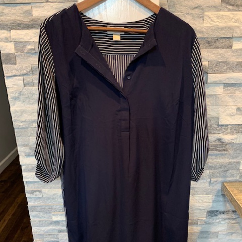 Loft Large navy and white dress